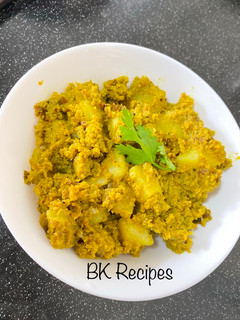 உருளைகிழங்கு சோயா கிரானுல்ஸ் கிரீன் கறி (Urulaikilanku soya granules green curry Recipe in Tamil) செய்முறை முக்கிய புகைப்படம்