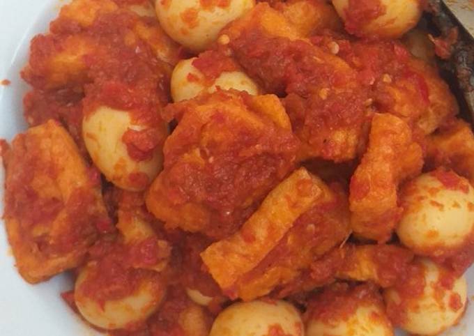 Cara praktis memasak Balado T2 (Tahu&amp;Telur Puyuh)  enak