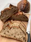 Seeded Tartine sourdough with scalded rye flour