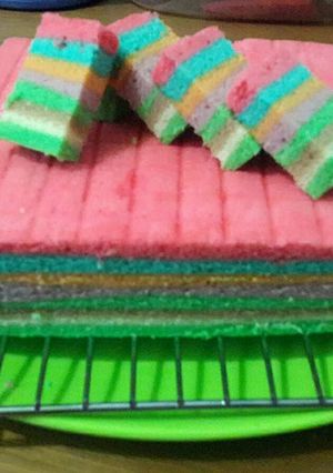 Foto resep Cake rainbow kukus