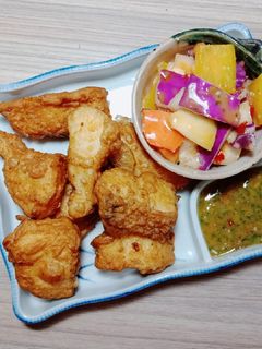 Hình của món Cá lóc chiên giòn.