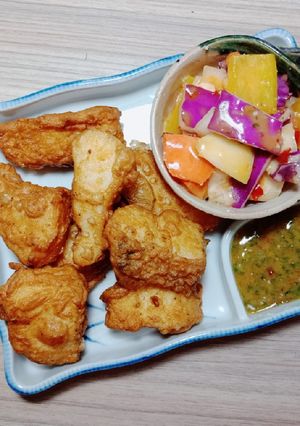 Hình của món Cá lóc chiên giòn.