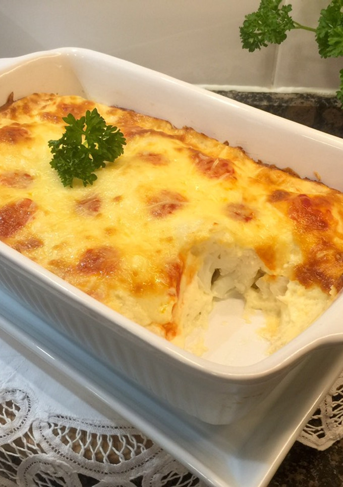 Una foto de Coliflor al horno con salsa bechamel a los 4 quesos