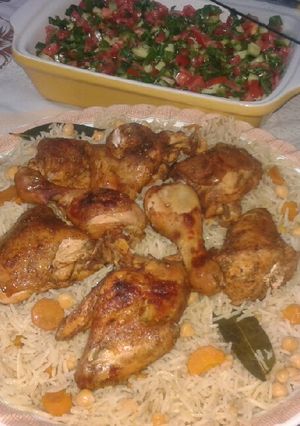 صورة لوصفة رز بالجزر والحمص