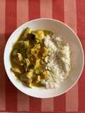 Pollo al curry con verduras y arroz basmati 🍽️