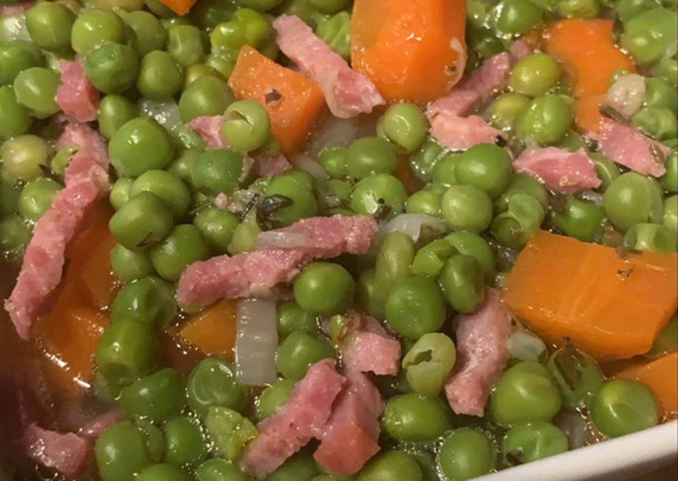 Petits pois à la parisienne au Cookeo