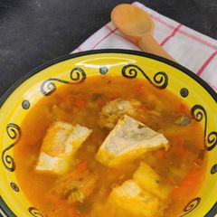 A picture of Salmon "Soup".