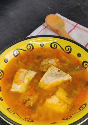 A picture of Salmon "Soup".