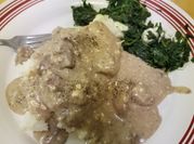 A picture of cream cheese beef stroganoff