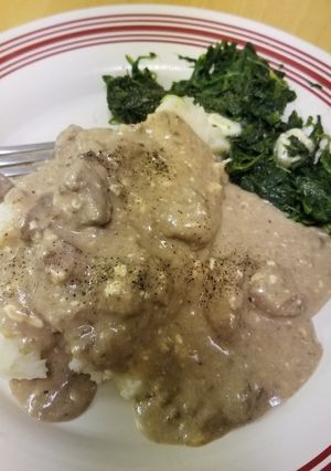 A picture of Crockpot Beef Tips & Mushroom Stroganoff.