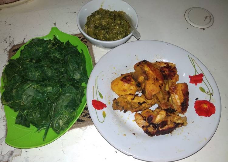 Ayam bakar + sambal ijo sederhana