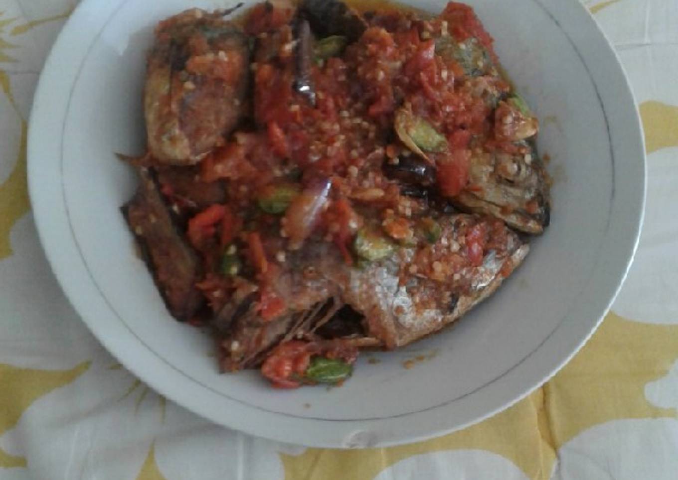 Balado kembung terong pete