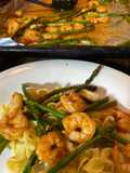 Buttery boiled shrimp and Asparagus