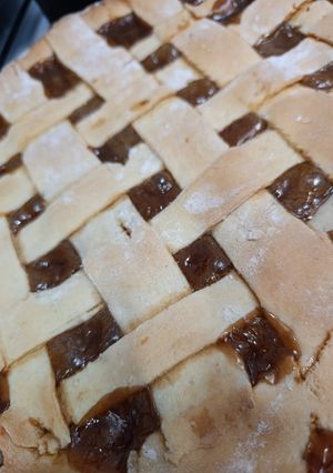 Una foto de Pastafrola de batata y chocolate sin manteca