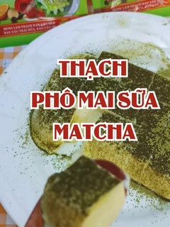 Hình của món Thạch phô mai matcha.