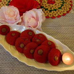 A picture of Red Velvet Cookies#RedthemeChallenge#valentinedish.