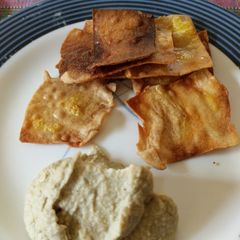Hummus and chips A picture of Hummus and chips.