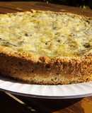 Tarta de puerros con queso gratinado 🧀