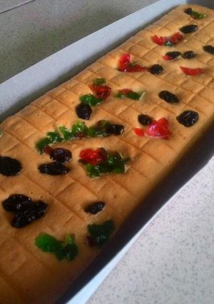 Foto resep Bolu fruitmix putih telur