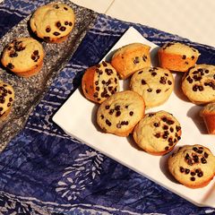 A picture of Dried Blueberry and Choco chip Muffins.