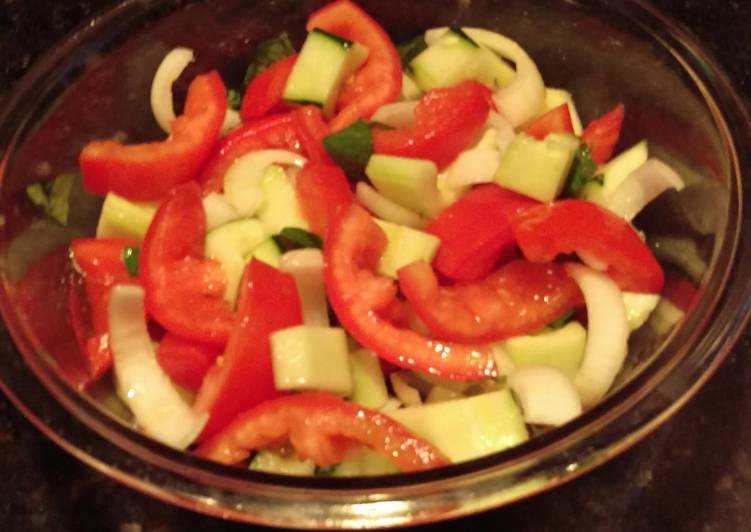 Steps to Prepare Any-night-of-the-week Cucumber ~ Tomato Salad