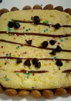 A picture of Mango Kalakand dry fruits cake.