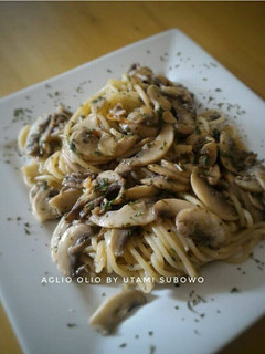 Foto resep Spagheti Aglio Olio Mushroom / Jamur