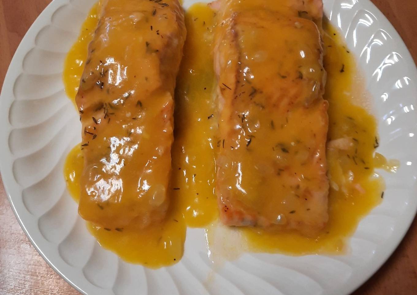 Salmón en salsa de Naranja