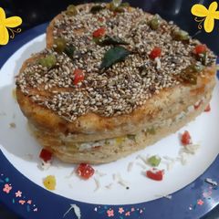 A picture of Masoor Dal Paneer Stuffed Dhokla.