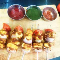 A picture of ग्रिल्ड बारबीक्यू चिली सॉस पनीर (Grilled barbeque chilly sauces paneer recipe in hindi).