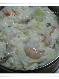 白醬海鮮燉飯 的食譜成品照片