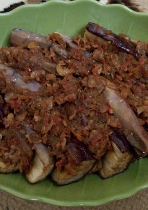 Foto resep Terong siram sambal goreng udang rebon