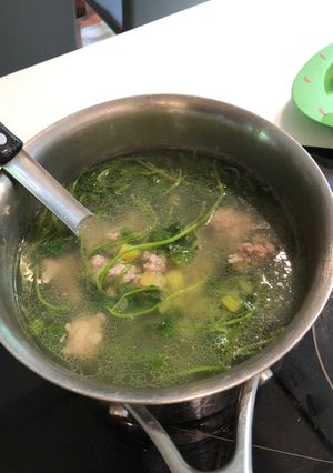 Hình của món Canh rau má khoai lang.