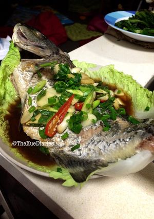 Foto resep Ikan Tim Jahe & Daun Bawang | Steamed Fish with Ginger & Shallots |