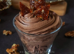 A picture of Chocolate Mousse with Walnut Praline.