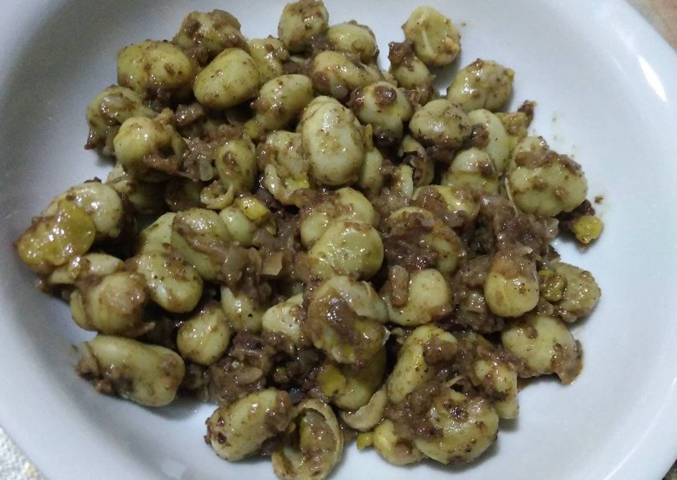 Habitas con morcilla con thermomix