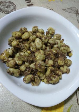 Foto principal de Habitas con morcilla con thermomix