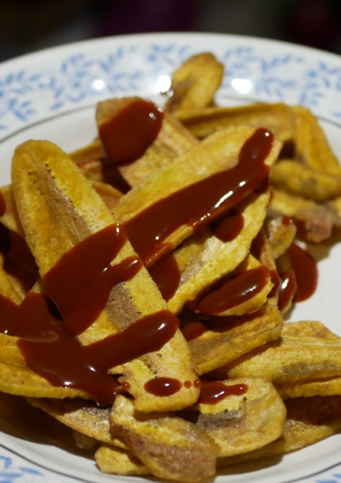 Una foto de Plátanos morados fritos