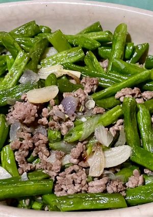 Foto resep Tumis Buncis Daging Cincang Bawang Putih