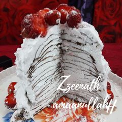A picture of Chocolate and Strawberry Crepe Cake.