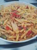 Penne with Ricotta, Basil, and Pistachio Pesto