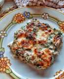 Lasagne spinaci, mozzarella e prosciutto cotto