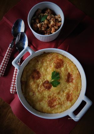 Une photo de Gratin de semoule de maïs à l’emmental