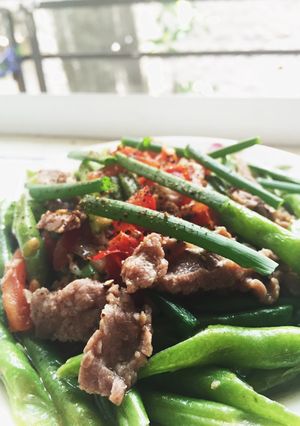 Hình của món Đậu cô ve xào thịt bò.
