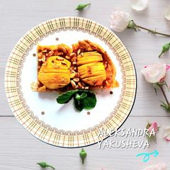 A picture of Apple almond tart.