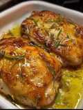 Pollo a la miel, ajo y romero
