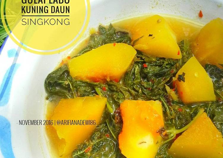 Bagaimana meracik Gulai Labu Kuning Daun Singkong, Lezat Sekali
