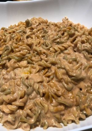 A picture of Pink sauce pasta.