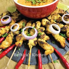 A picture of Chicken Satay - Malaysian Style.