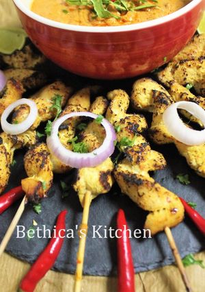 A picture of Chicken Satay - Malaysian Style.